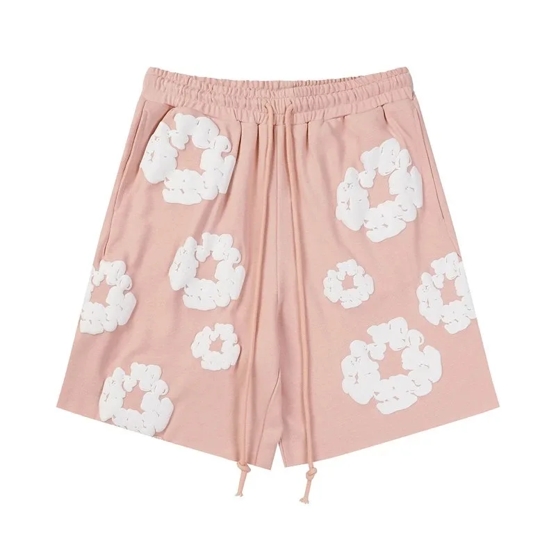 pomD Floral Print Casual Shorts Pink