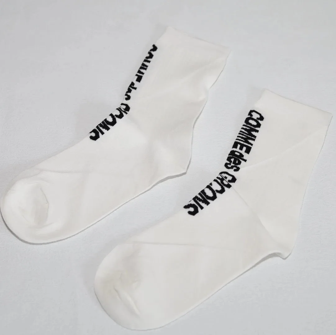 Comme des Garcons Side Logo Socks White