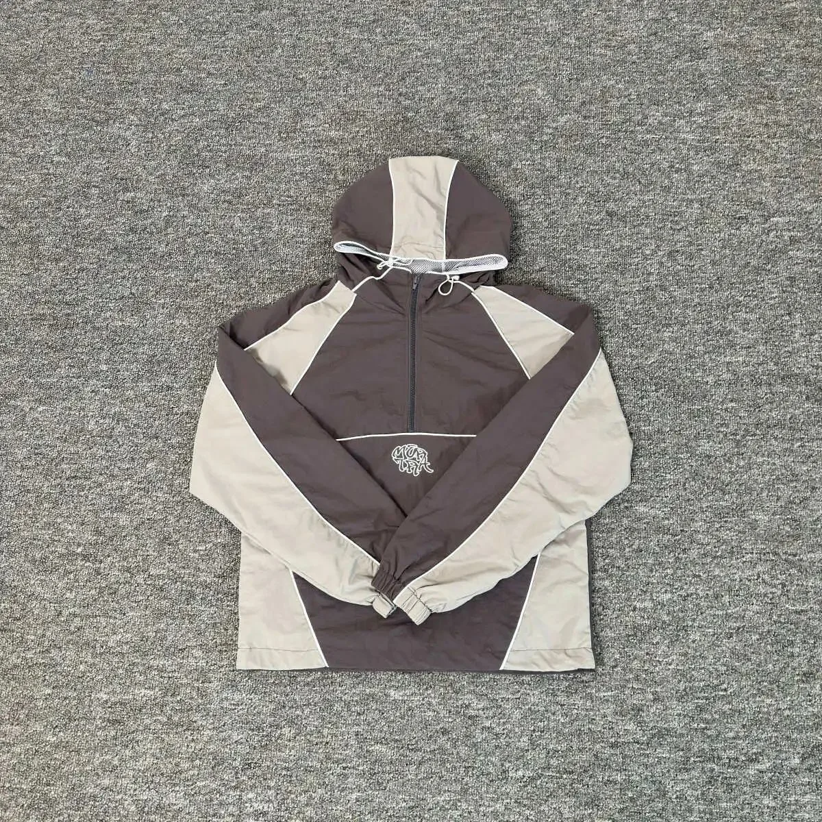 Muertra Brown Half Zip Hoodie