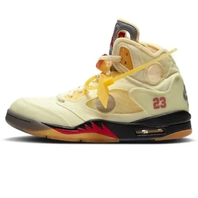 Off-White x Air Jordan 5 Retro Cream and Red