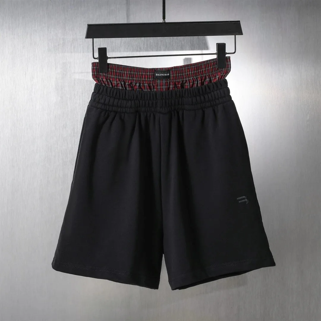 Balenciaga Plaid Boxer Sweatshorts Black