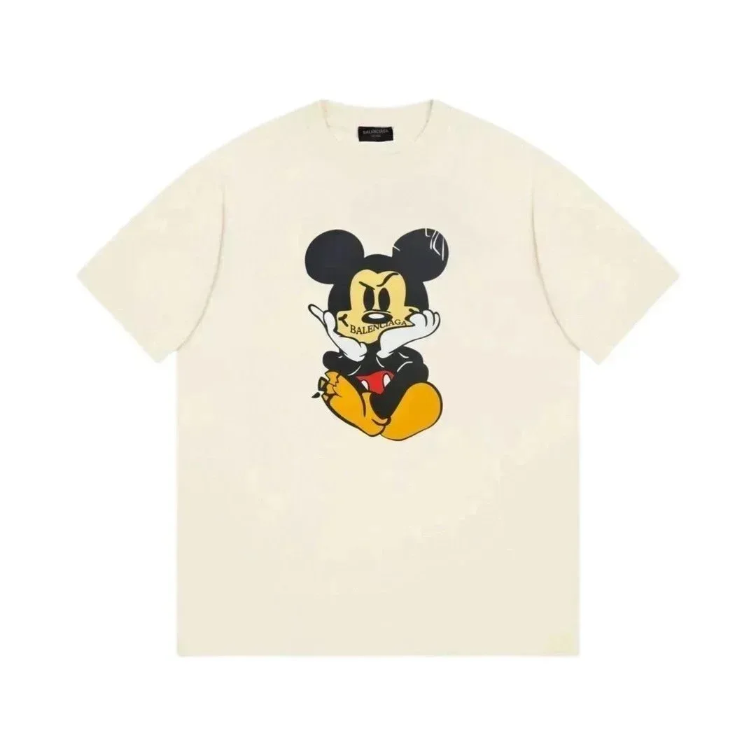 Balenciaga Cartoon Graphic T-Shirt Cream