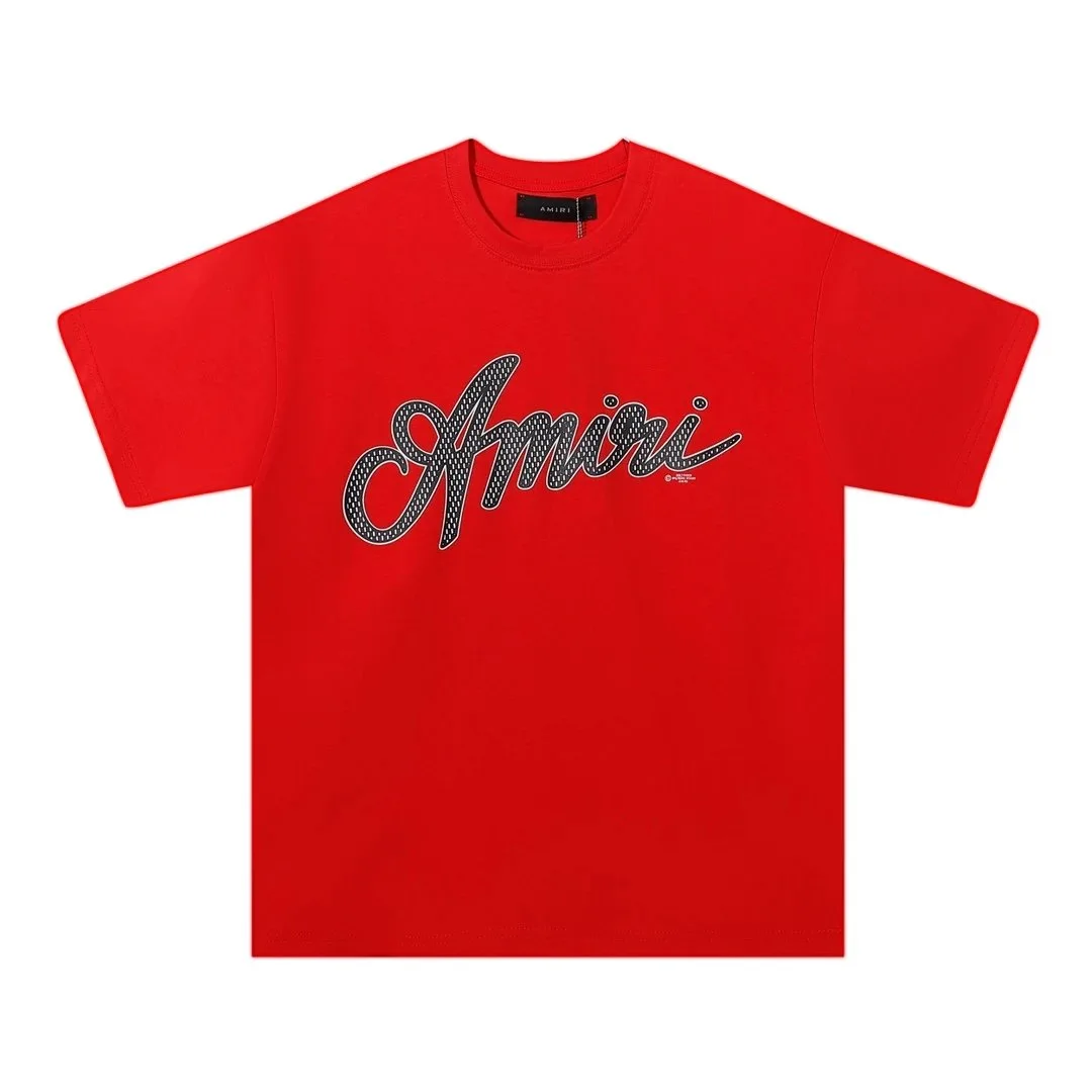 Amiri Core Logo Mesh Applique T-Shirt Red