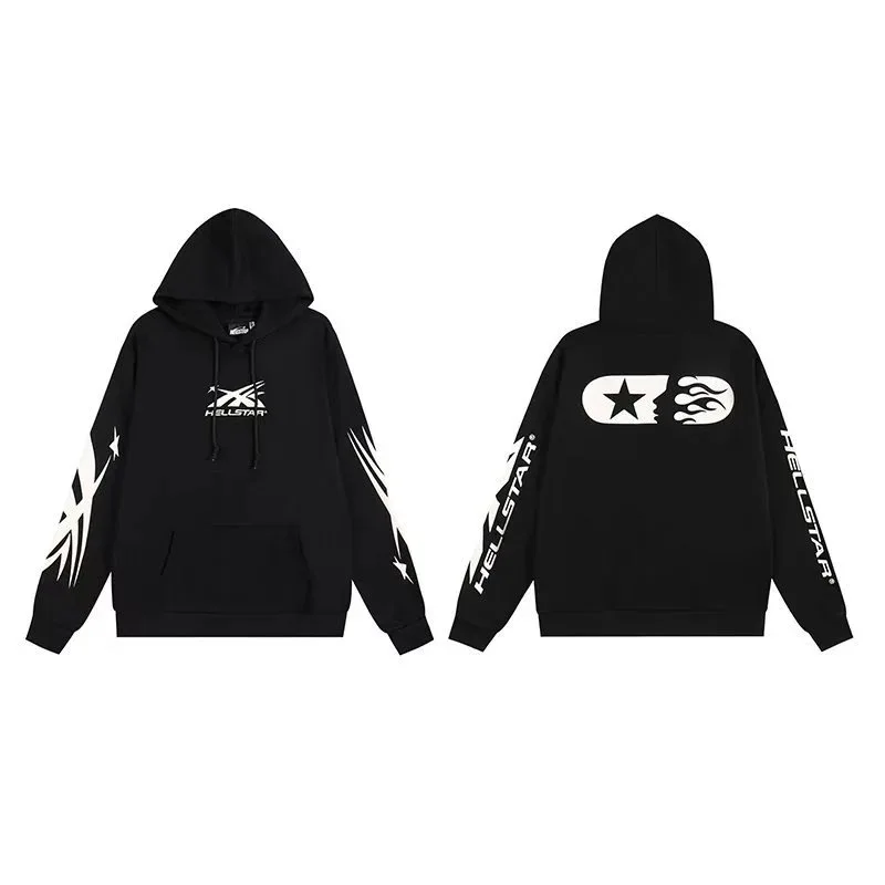 Hellstar Capsule Logo Hoodie Black White