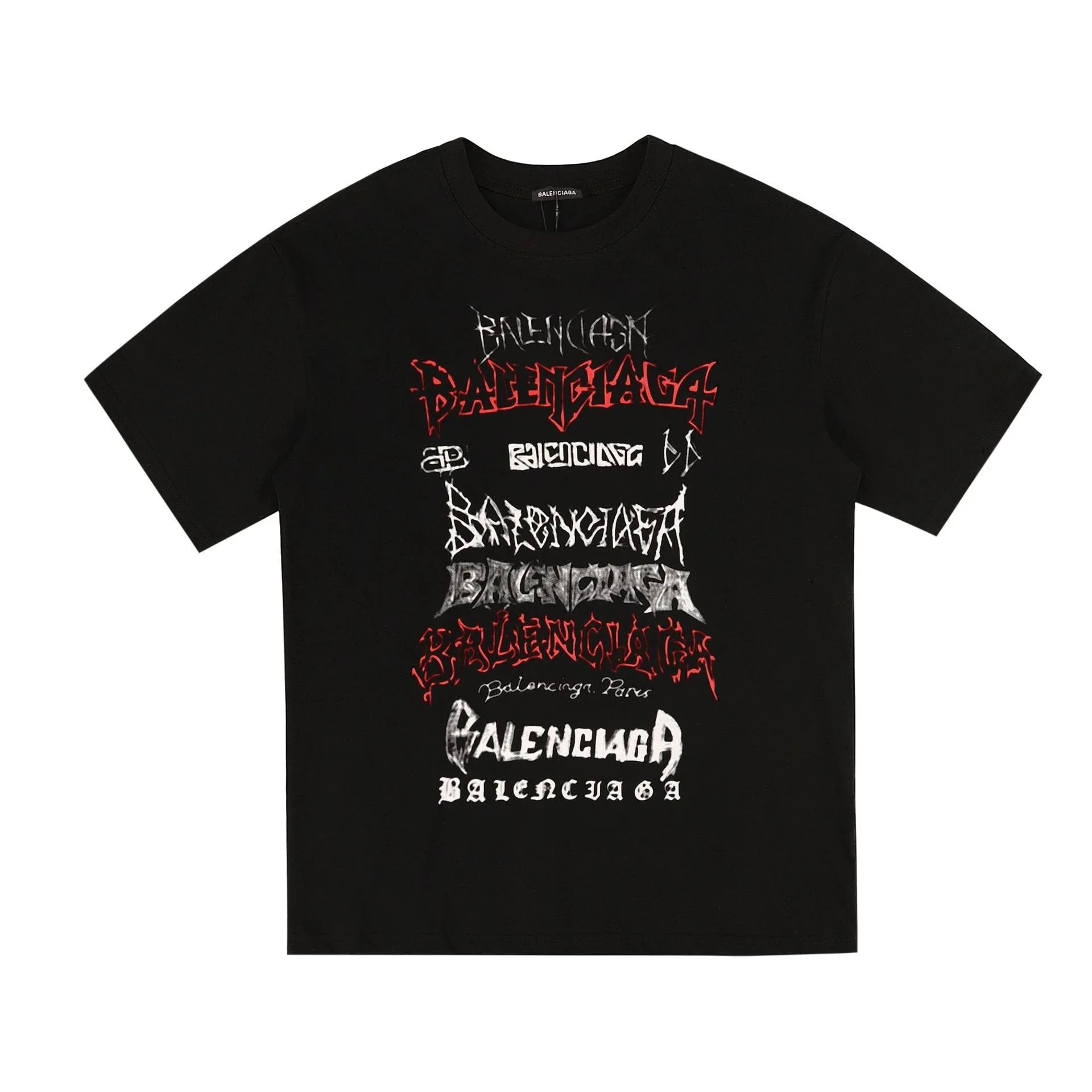 Balenciaga Multi Metal Logo T-Shirt Black