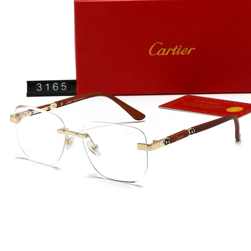 Cartier Rimless Eyeglasses Gold Brown