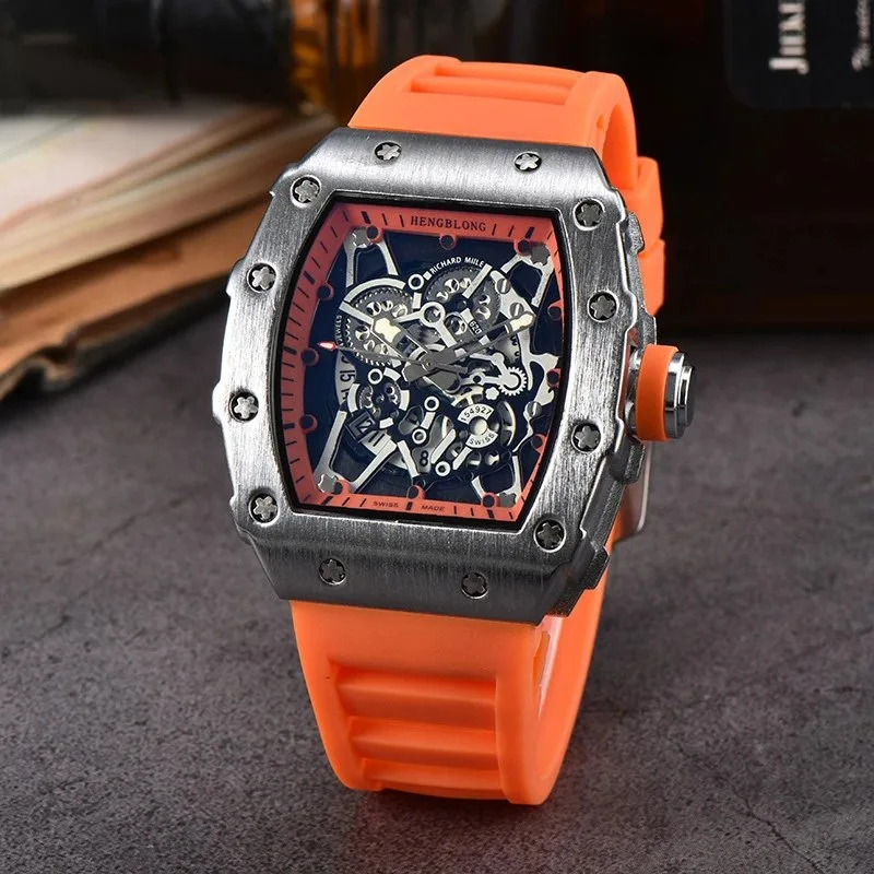 Hengblong Tonneau Skeleton Sport Watches