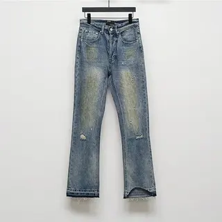 Represent Kick Flare Denim (distressed destroyed and slightly flared jeans)
