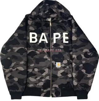 Bape Camo Logo Zip-Up Hoodie