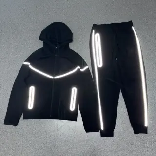 Nike Reflective Zip-Up Tracksuit Black