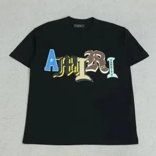 AMIRI "Varsity" Color-Blocked Lettering T-Shirt