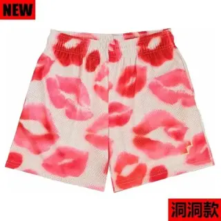Eric Emanuel (EE) Style Lip Print Mesh Athletic Shorts