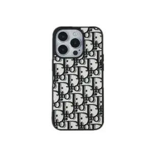 Dior black and white full print Oblique monogram phone case