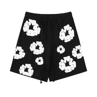 Denim Tears-Style "Cotton Wreath" Foam Print Shorts