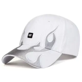 Flame Baseball Cap White