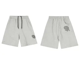 Embroidered Grey Sweat Shorts