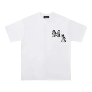 AMIRI Gothic-Style Metallic "MA" Logo T-Shirt