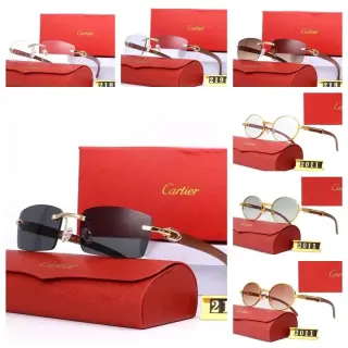 Cartier Rimless and Metal Frame Sunglasses