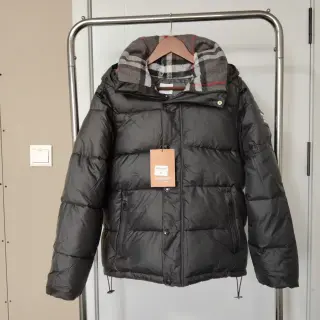 Burberry Check-Lined Hooded Puffer Jacket