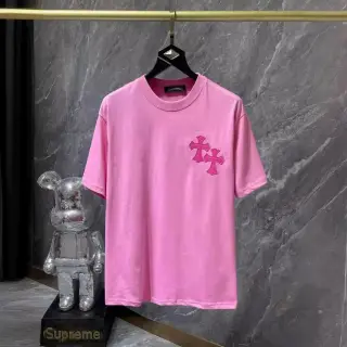Chrome Hearts Pink Double Cross Patch T-Shirt