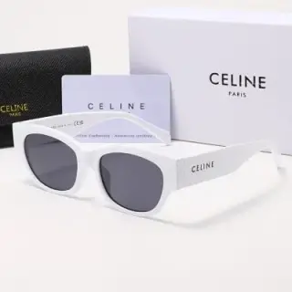 Celine Triomphe Rectangular Sunglasses White