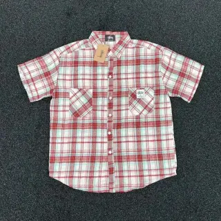 Stussy Red Plaid Short-Sleeve Shirt