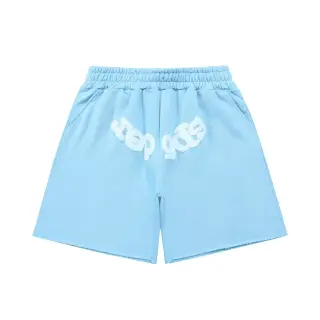 sp5der light blue foam letter shorts