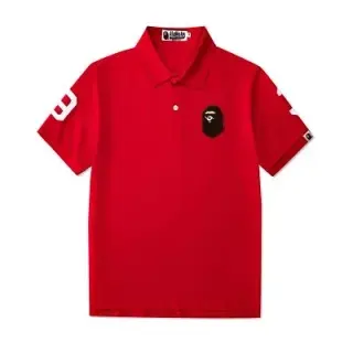 Bape Flocked Ape Head Short-Sleeve Polo Shirt