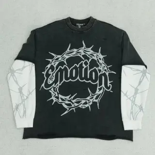 Layered Thorn Graphic Long-Sleeve T-Shirt