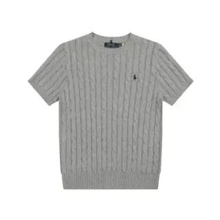 Ralph Lauren Gray cable knit short sleeve sweater