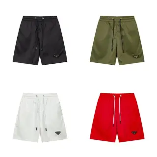 Prada triangle logo multi-color nylon swim shorts
