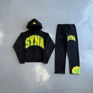 Syna World Logo Hoodie Tracksuit Black