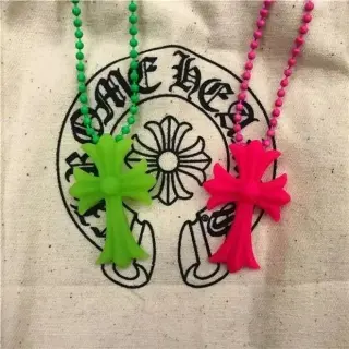 Chrome Hearts Cross Pendant Beaded Necklaces