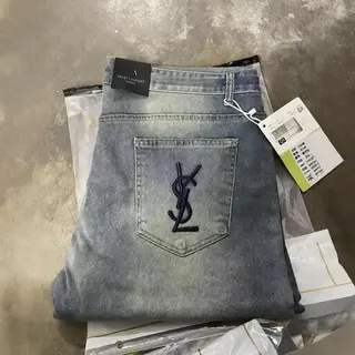 Saint Laurent Logo Embroidered Jeans