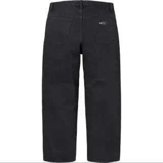 Supreme-Style Black Wide-Leg Jeans