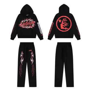 Hellstar Flame Portrait Print Sweatshirt and Sweatpants Set