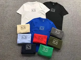 Armani Exchange small logo square print T-Shirt