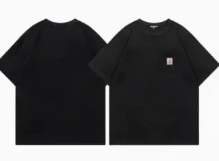 Black Chest-Patch T-Shirt