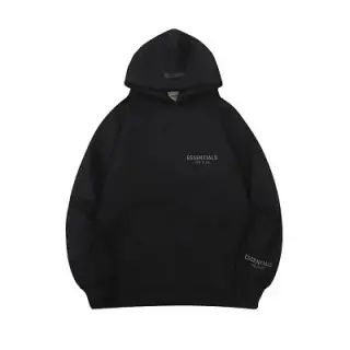 Essentials small logo black hoodie