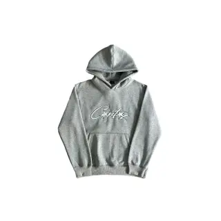 Corteiz-Style Grey Embroidered Hoodie