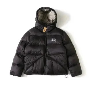 Stussy Logo Hooded Puffer Jacket