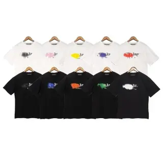 Palm Angels-Style Spray-Paint Dissolved Logo T-Shirt
