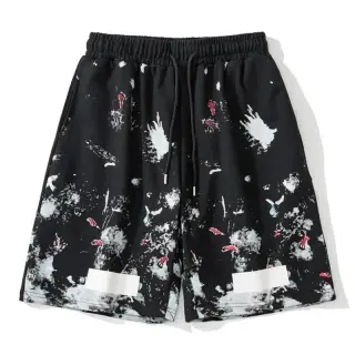 Off-White (often abbreviated as OW) Classic "Starry Sky / Fireworks Splatter" Print Shorts