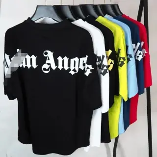 Palm Angels-Style Gothic Lettering T-Shirt