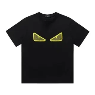 FENDI fluorescent green letter black T-Shirt