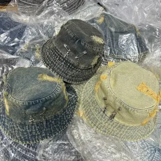 Distressed Denim Bucket Hat