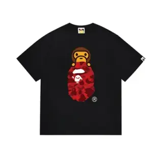 Bape Red Camo Baby Milo Print T-Shirt