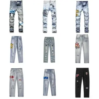 High-Street Style Distressed Jeans (Amiri-Inspired)