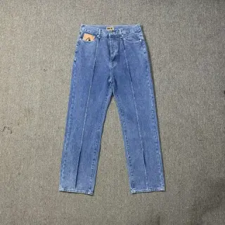Blue Straight-Leg Jeans