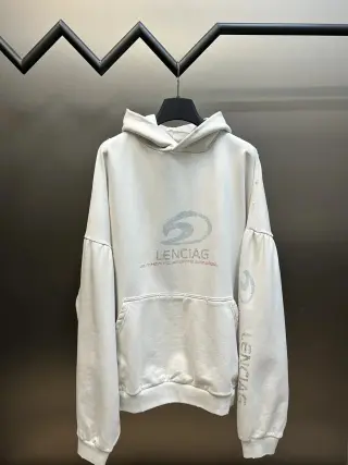 Balenciaga Distressed Logo Hoodie